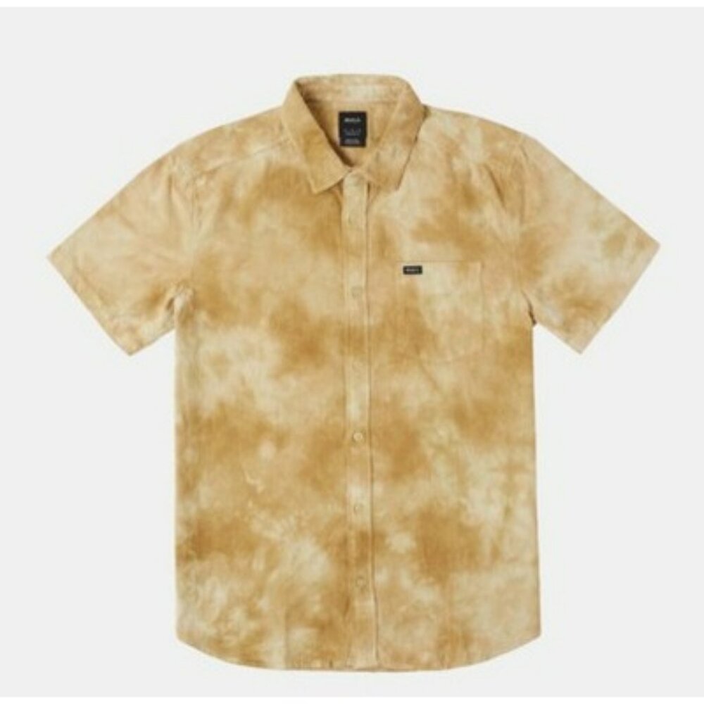 RVCA Mens Regular Fit Tie-Dye Short Sleeve Shirt Size M Cotton